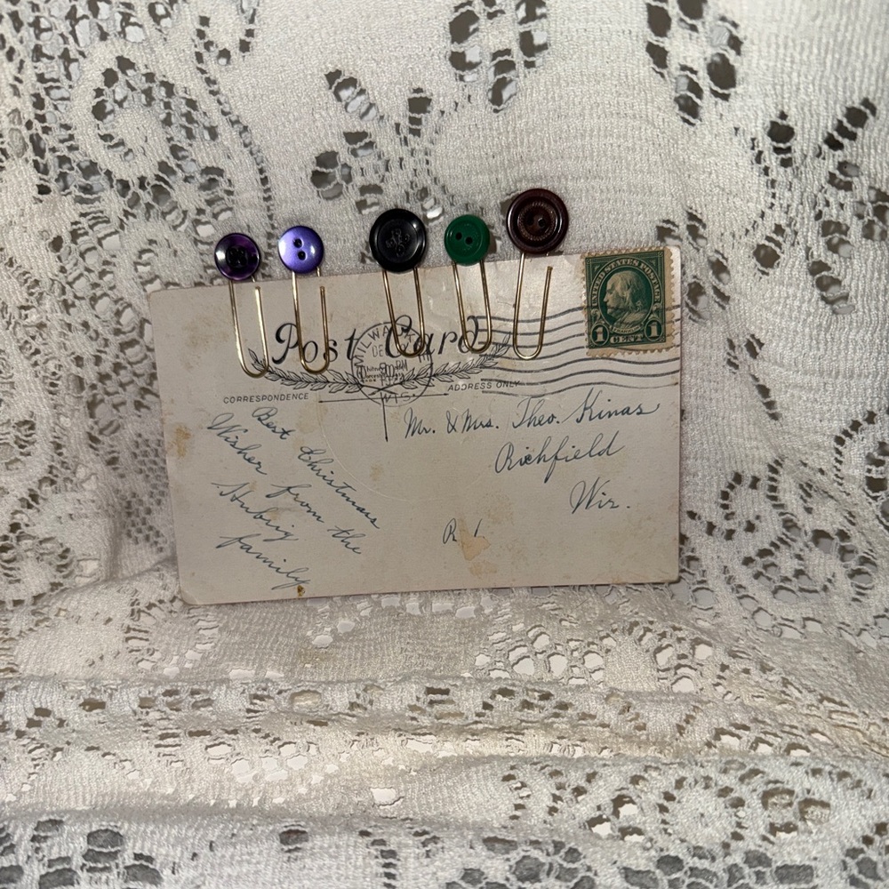 Button-Top Paperclip Set - Multicolor Decorative Clips - Picture 2 of 3